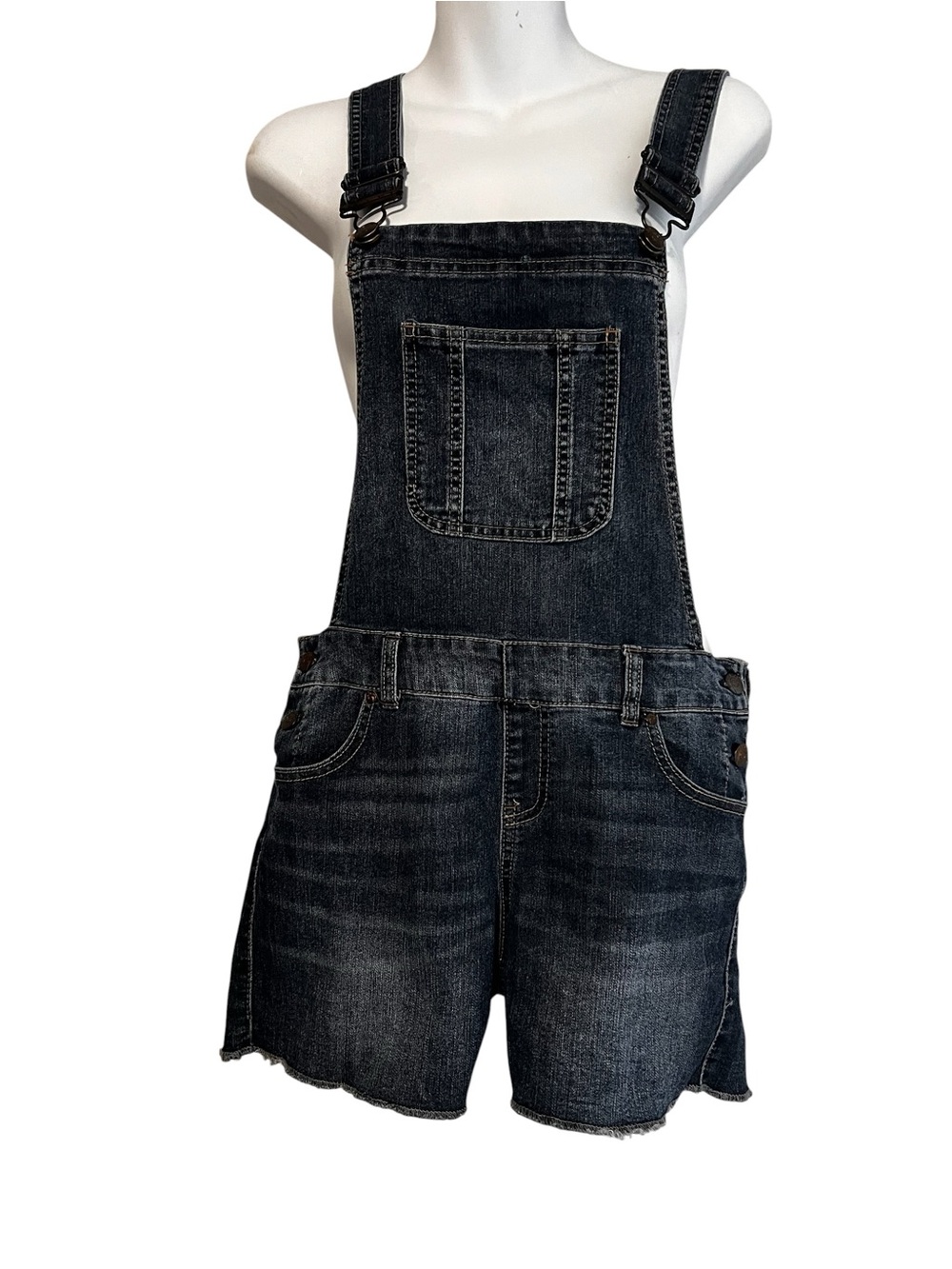 Blue Spice Dark Wash Denim Short Overalls Size 9